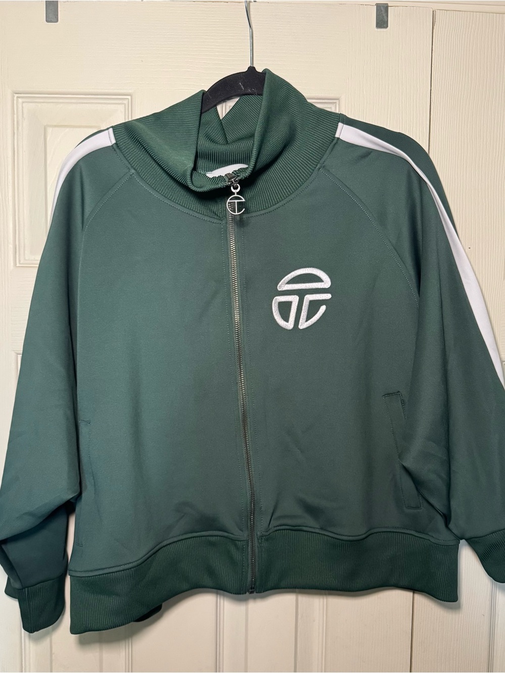 Telfar Cropped Track Jacket - Dark Olive